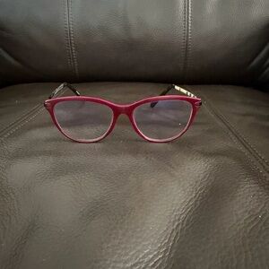Burberry Women's Cat-Eye Glasses in Burgundy with Black Temples